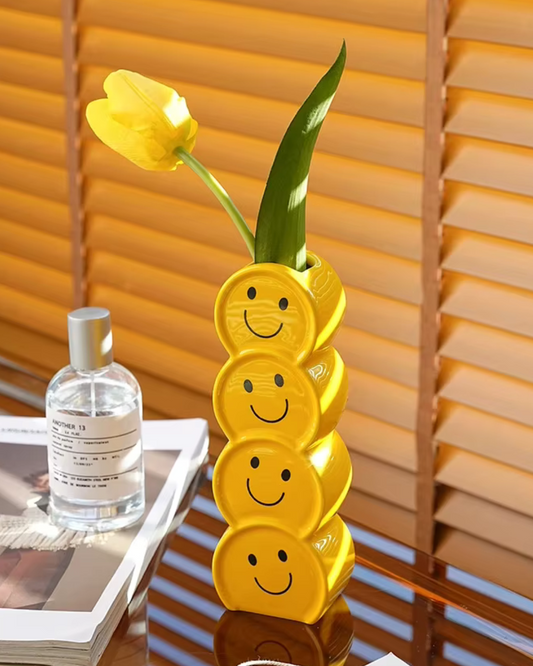 Smiling Face Ceramic Vase