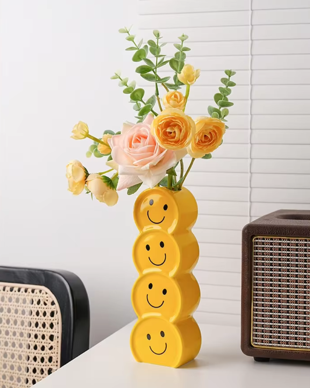 Smiling Face Ceramic Vase