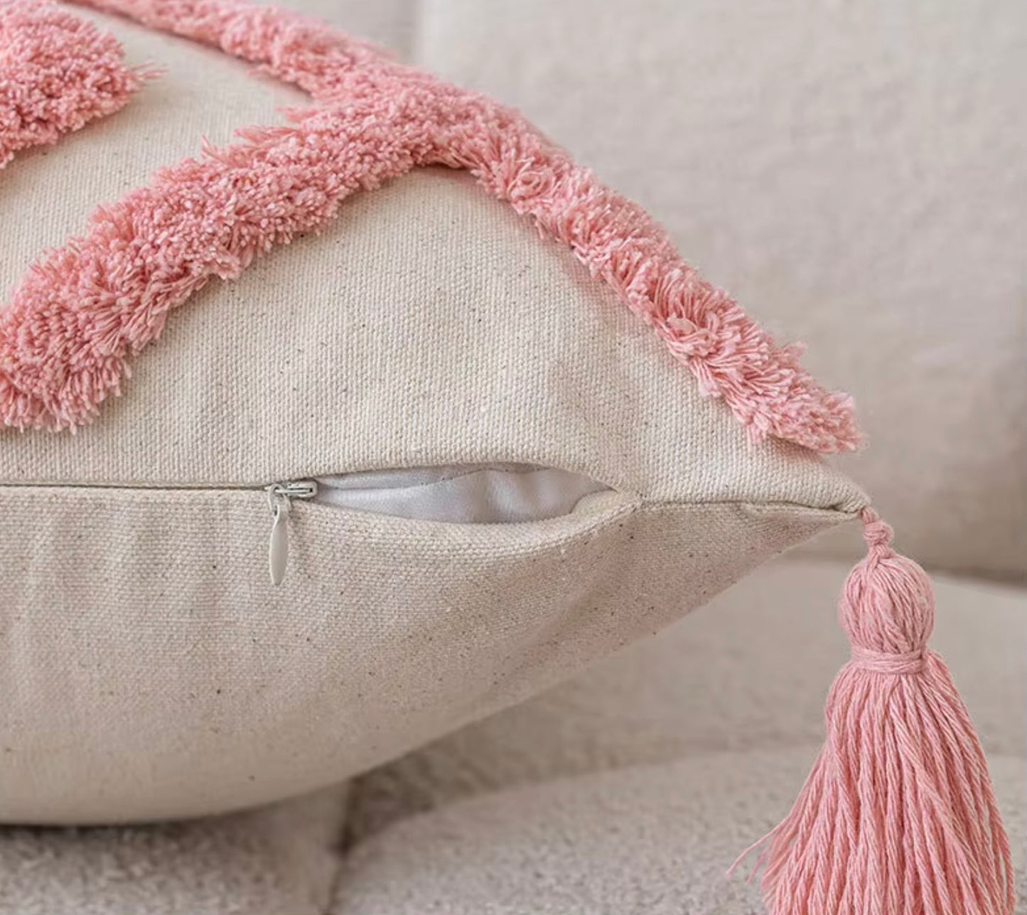 Pink Plush Sofa Throw Pillow Cover