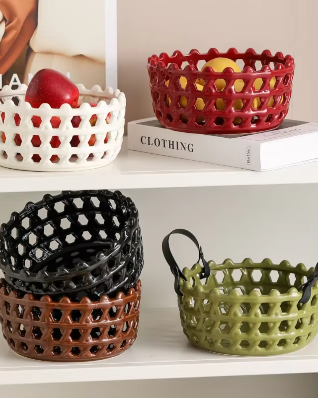 LuxeWeave Ceramic Basket