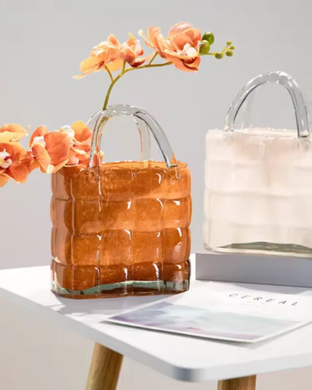 Handbag-Shaped Clear Glass Vase