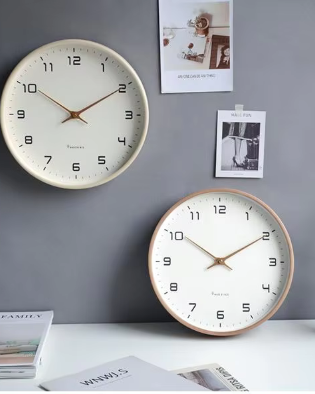 Nordic European Style Wooden Wall Clock