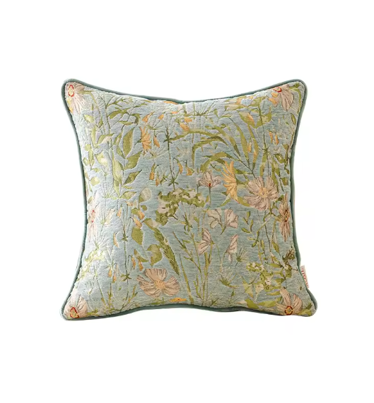 Luxury Chenille Fabric Floral Pillow Cover