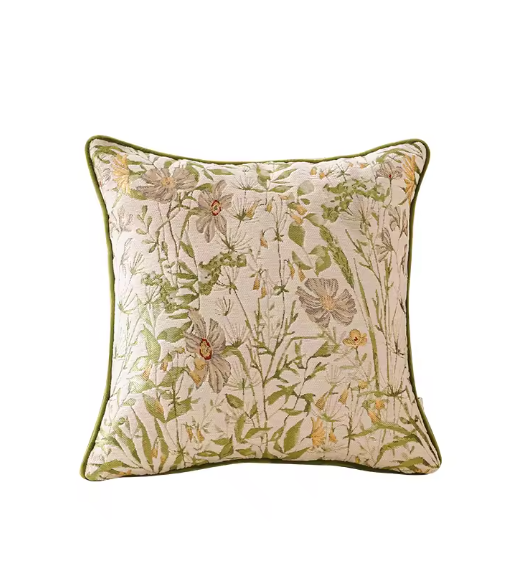 Luxury Chenille Fabric Floral Pillow Cover