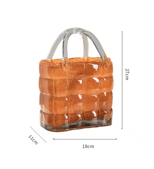 Handbag-Shaped Clear Glass Vase