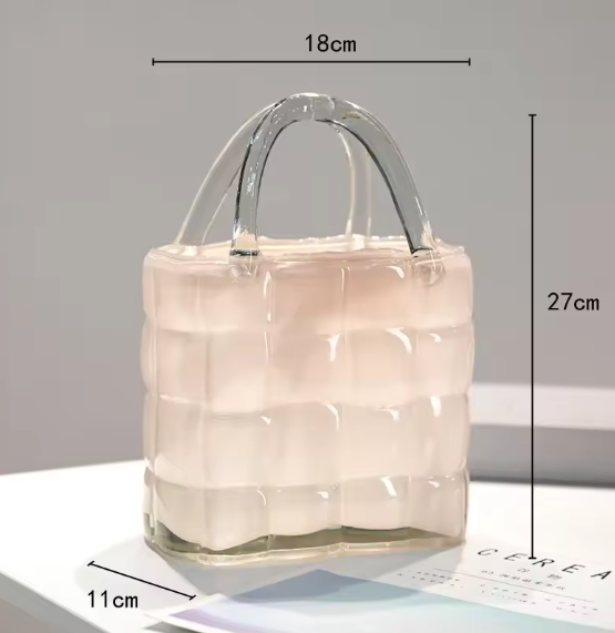 Handbag-Shaped Clear Glass Vase