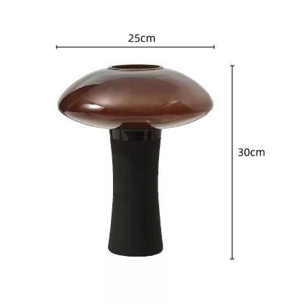 Mushroom-Shaped Transparent Glass Vase