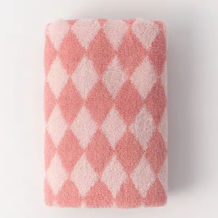 Retro Diamond Checkered Pure Cotton Towel