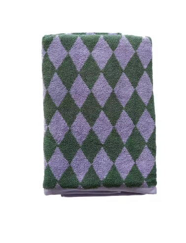 Retro Diamond Checkered Pure Cotton Towel