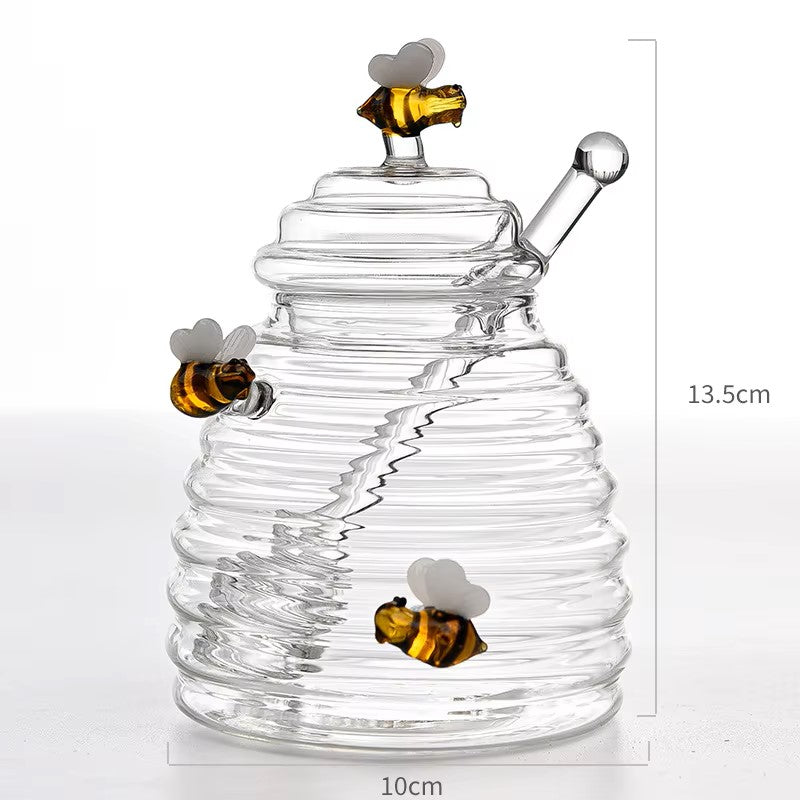 Glass Honey Jar with Spoon