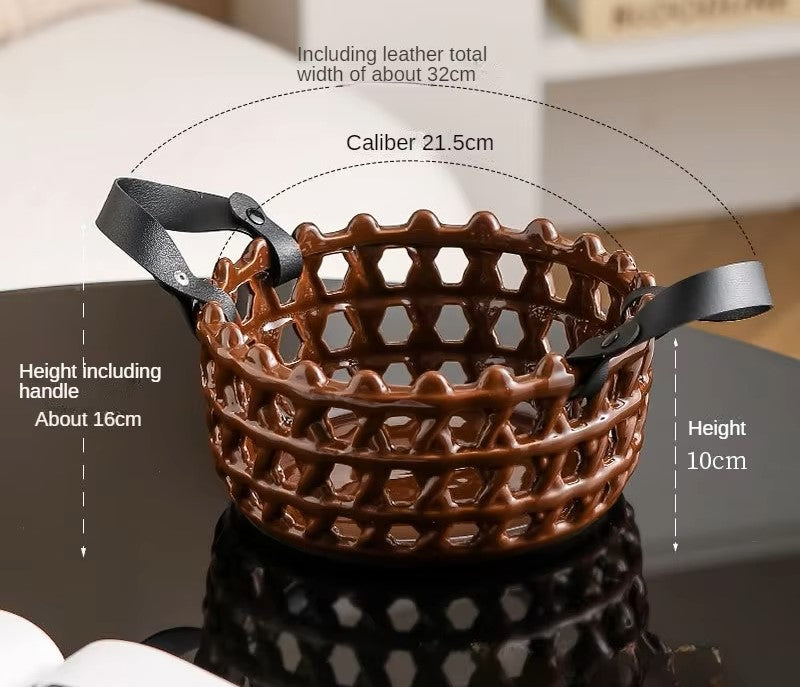 LuxeWeave Ceramic Basket