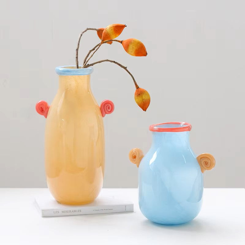 Cartoon Candy Handle Glass Vase