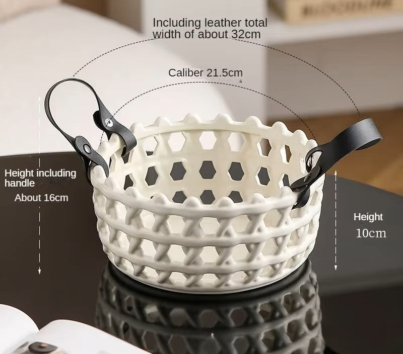 LuxeWeave Ceramic Basket