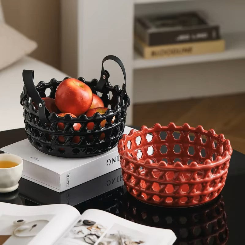 LuxeWeave Ceramic Basket