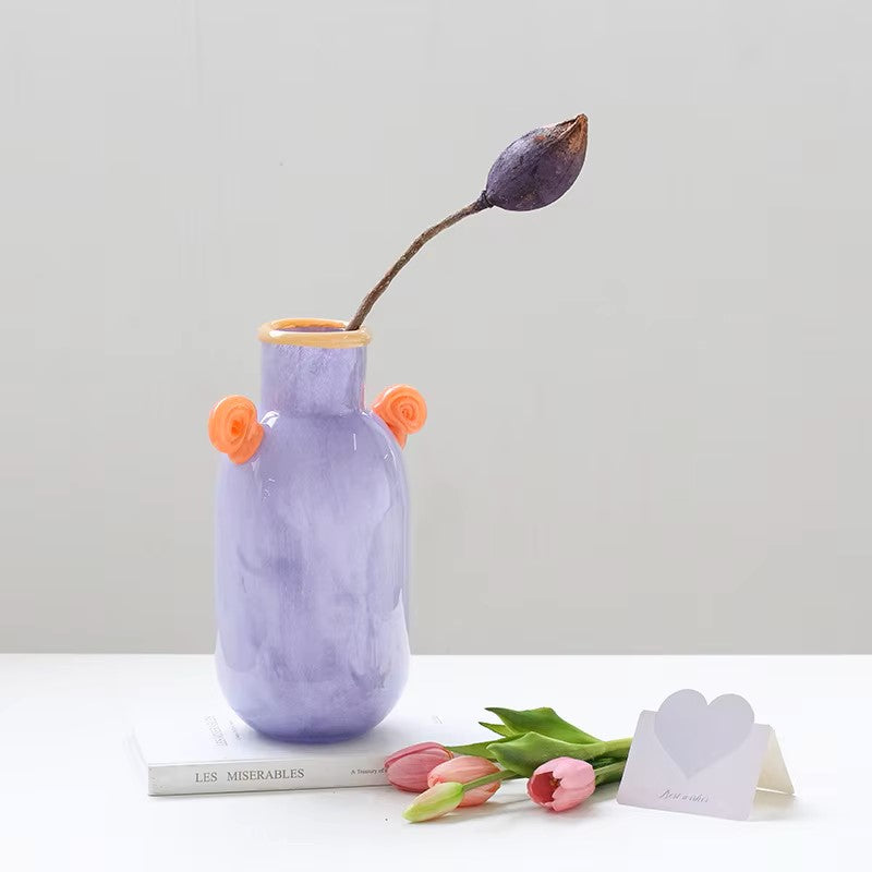 Cartoon Candy Handle Glass Vase