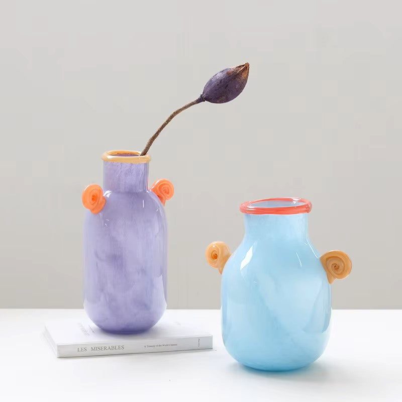 Cartoon Candy Handle Glass Vase