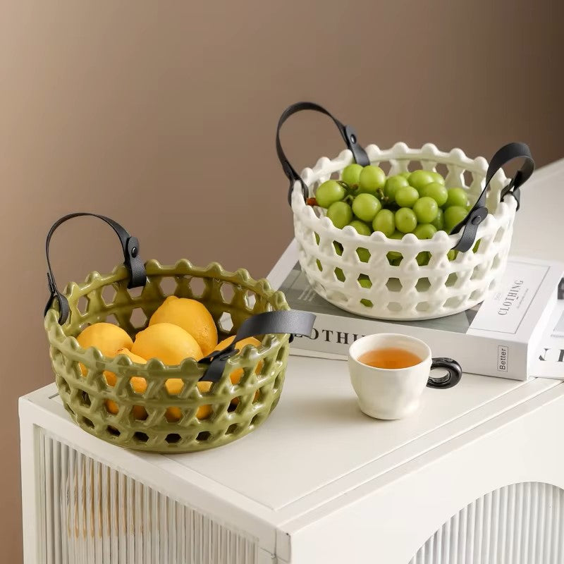 LuxeWeave Ceramic Basket