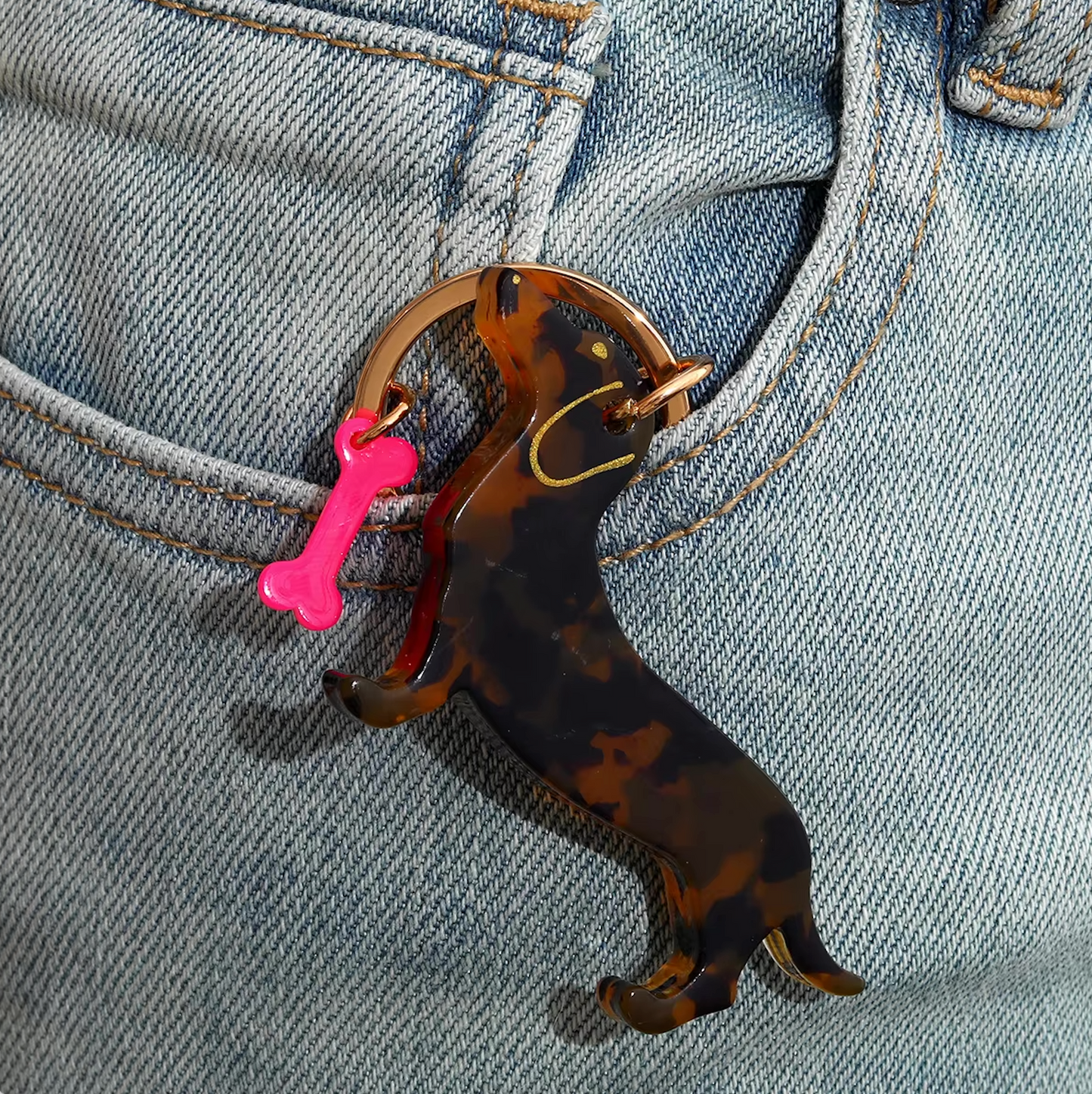 Black Dog Keychain