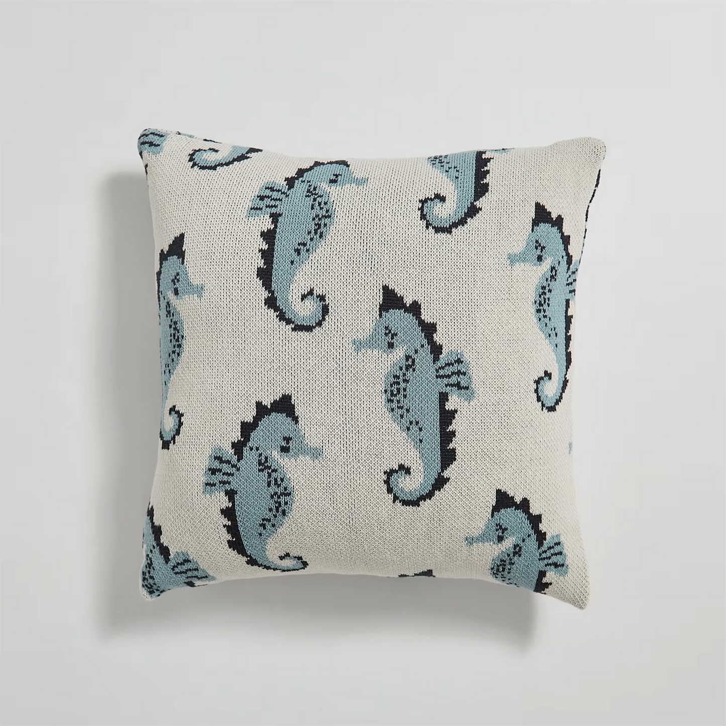 Sea Horse Pattern Knitted Pillow Case