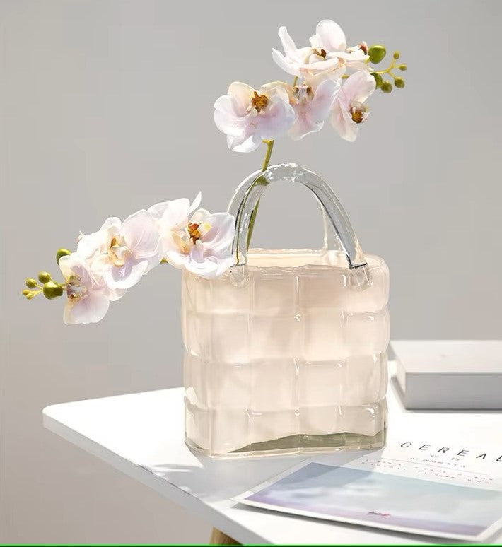 Handbag-Shaped Clear Glass Vase